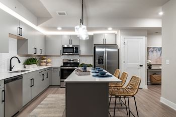 Sleek stainless steel appliances